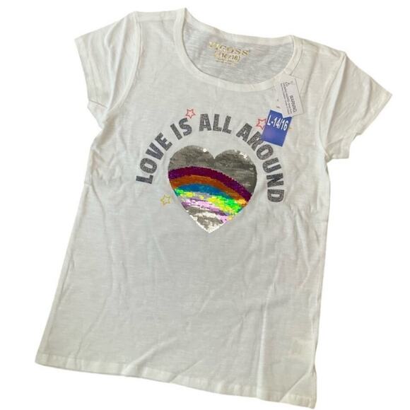 Vigoss Girl's T-Shirts Heart Sequin 3 Shirt Set Size Large NWT - Picture 7 of 14